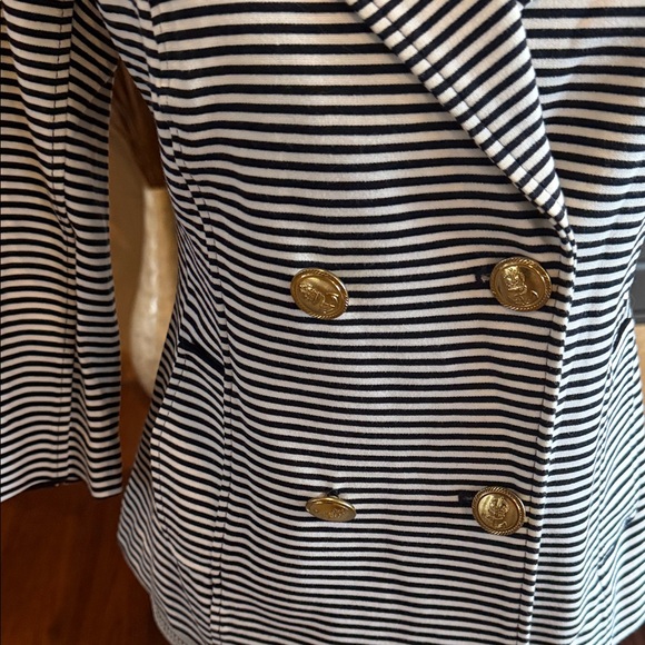 CAbi Striped Blazer with Gold Accents sz S Excellent - Picture 5 of 8